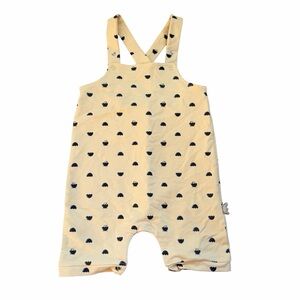 Zero2Three Chick & Egg Print Suspender Romper 12–18M Yellow